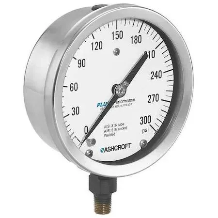 Ashcroft Ashcroft 1009S Industrial Pressure Gauge 0 to 300 psi 1.0% accuracy — product photo