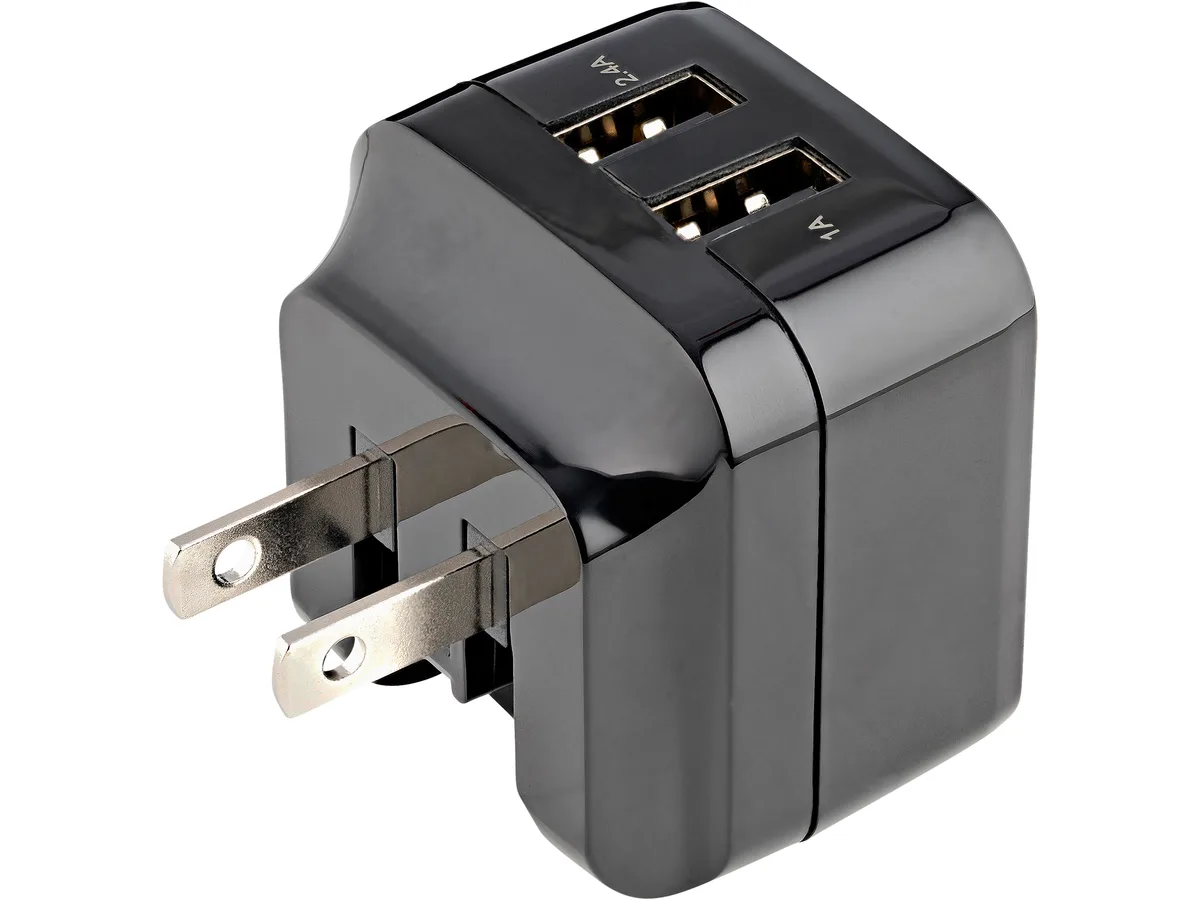 STARTECH STARTECH USB2PACUBK 2 Port 17W USB Wall Charger — product photo
