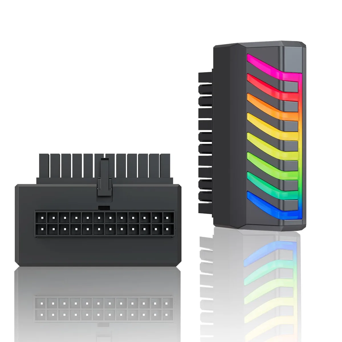 Vszerda Vszerda ATX 24 Pin 90 Degree Adapter 5V 3Pin RGB Black — product photo