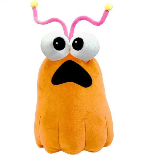 Orange Yip Yip Martian plush, 8 inches tall, Mochi Minky fabric, embroidered details
