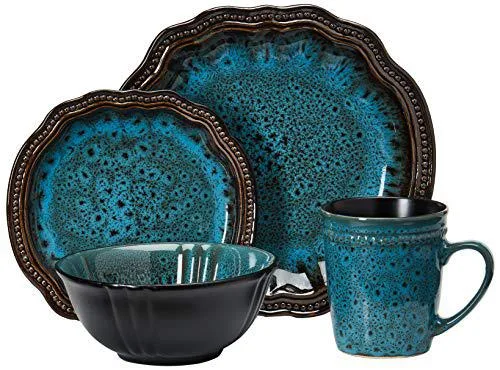 Elama Elama Mystic Waves 16-Piece Dinnerware Set Ocean Blue — product photo