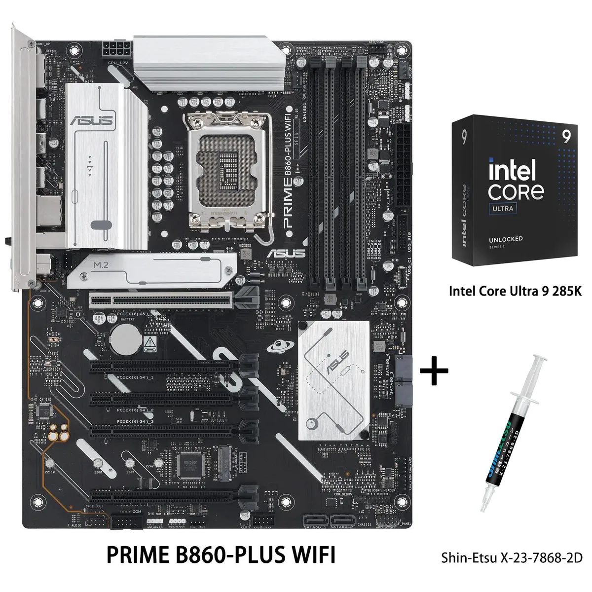 ASUS ASUS PRIME B860-PLUS WIFI + Intel Ultra 9 285K Intel motherboard combo — product photo