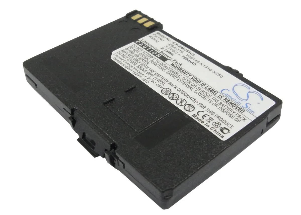 Rectangular black Li-ion battery pack, 50 by 37 by 8 mm