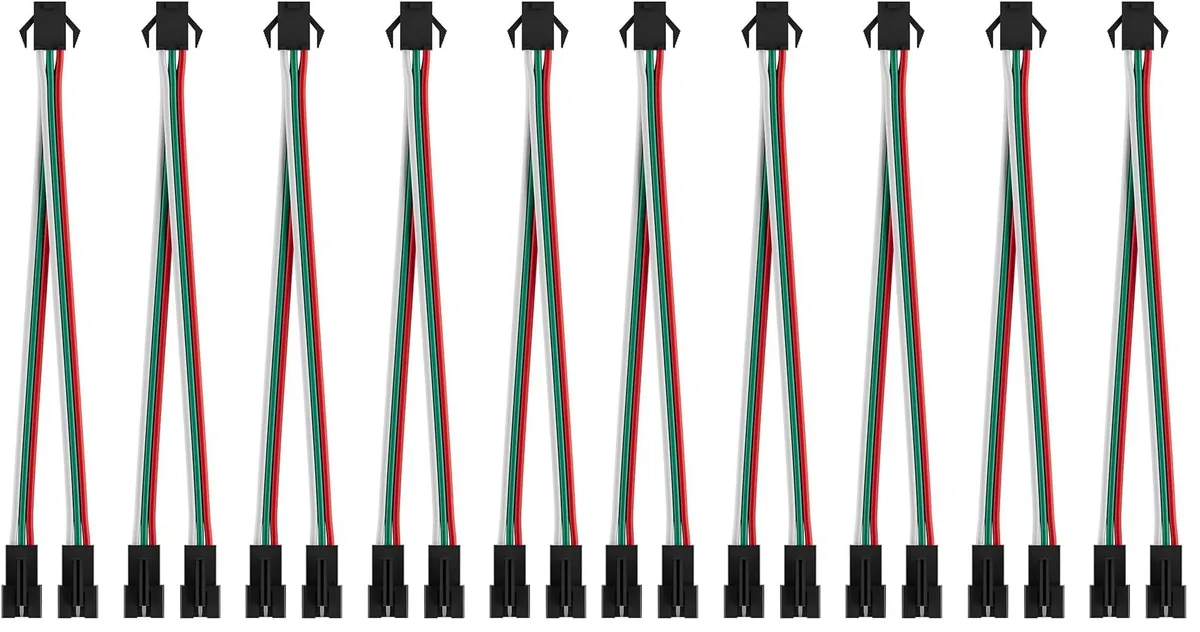 KEHIPI KEHIPI 5 PCS JST SM 3PIN V Shape 1 to 2 Wire Cap Connectors 15CM 22AWG Pack of 2 — product photo