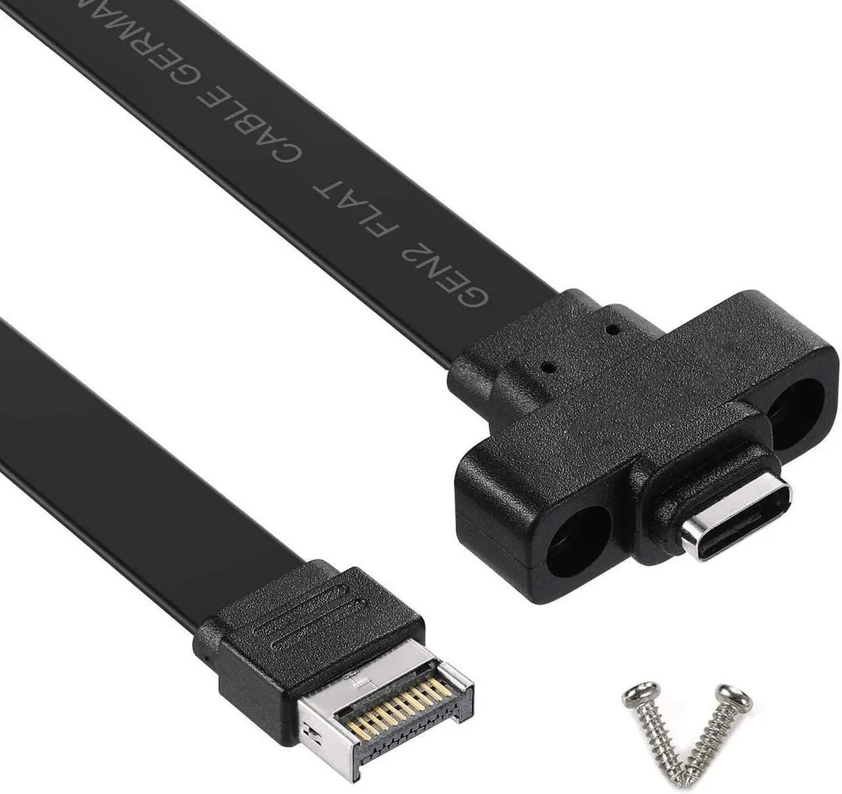 Vszerda Vszerda USB 3.1 Type E to Type C Front Panel Header Cable 57 cm Gen 2 10 Gbps with Mount Screw — product photo