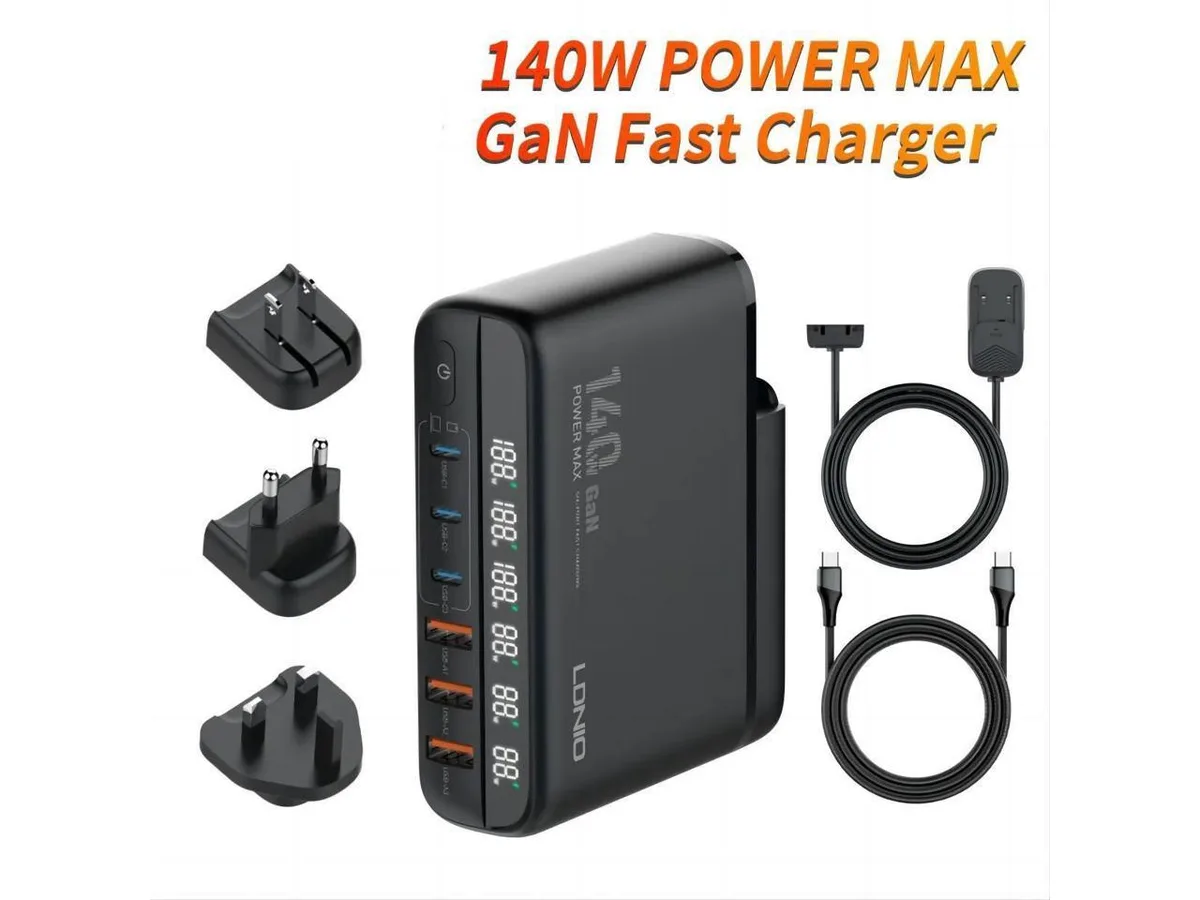 IXJYLCPC IXJYLCPC 6-Port USB-C 140W GaN Charger Black — product photo
