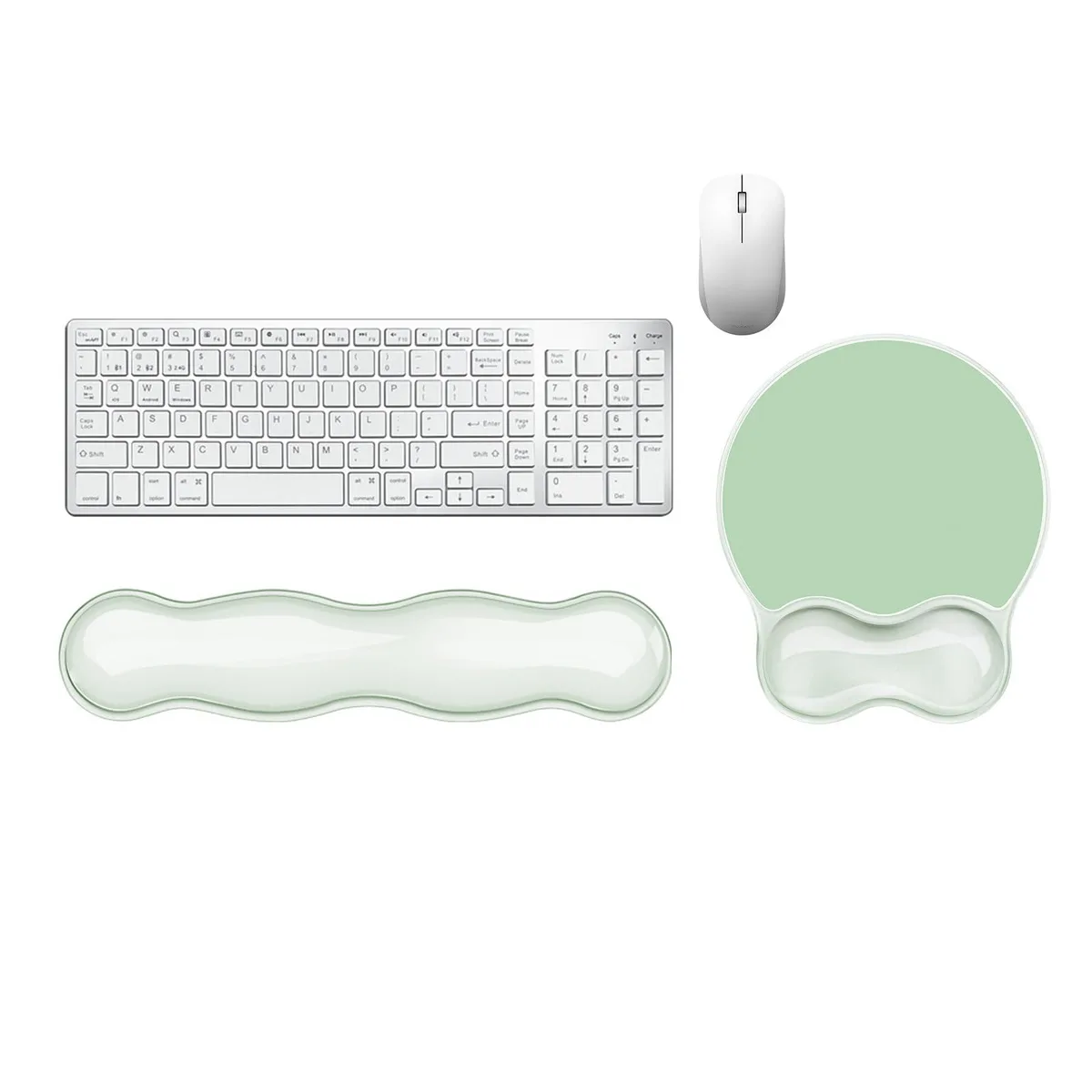  Keychron 8989 Gel Wrist Rest Set Green 14.1x3.14 in — product photo