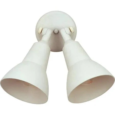 White outdoor wall light, 18.5 inches wide, two lights
