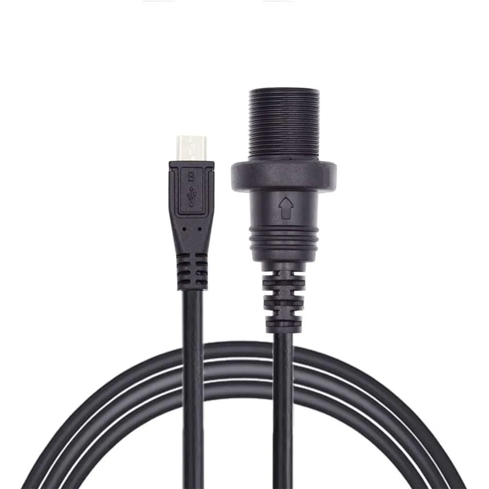 Fervit Fervit Micro USB 2.0 480Mbps Male to Female Extension Cable 1m Waterproof Dustproof Panel Mount — product photo