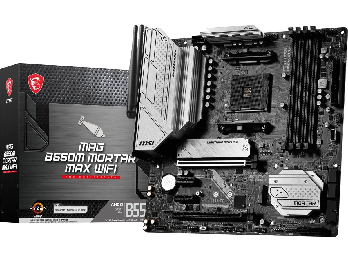 MSI MSI MAG B550M MORTAR MAX WIFI AMD motherboard — product photo