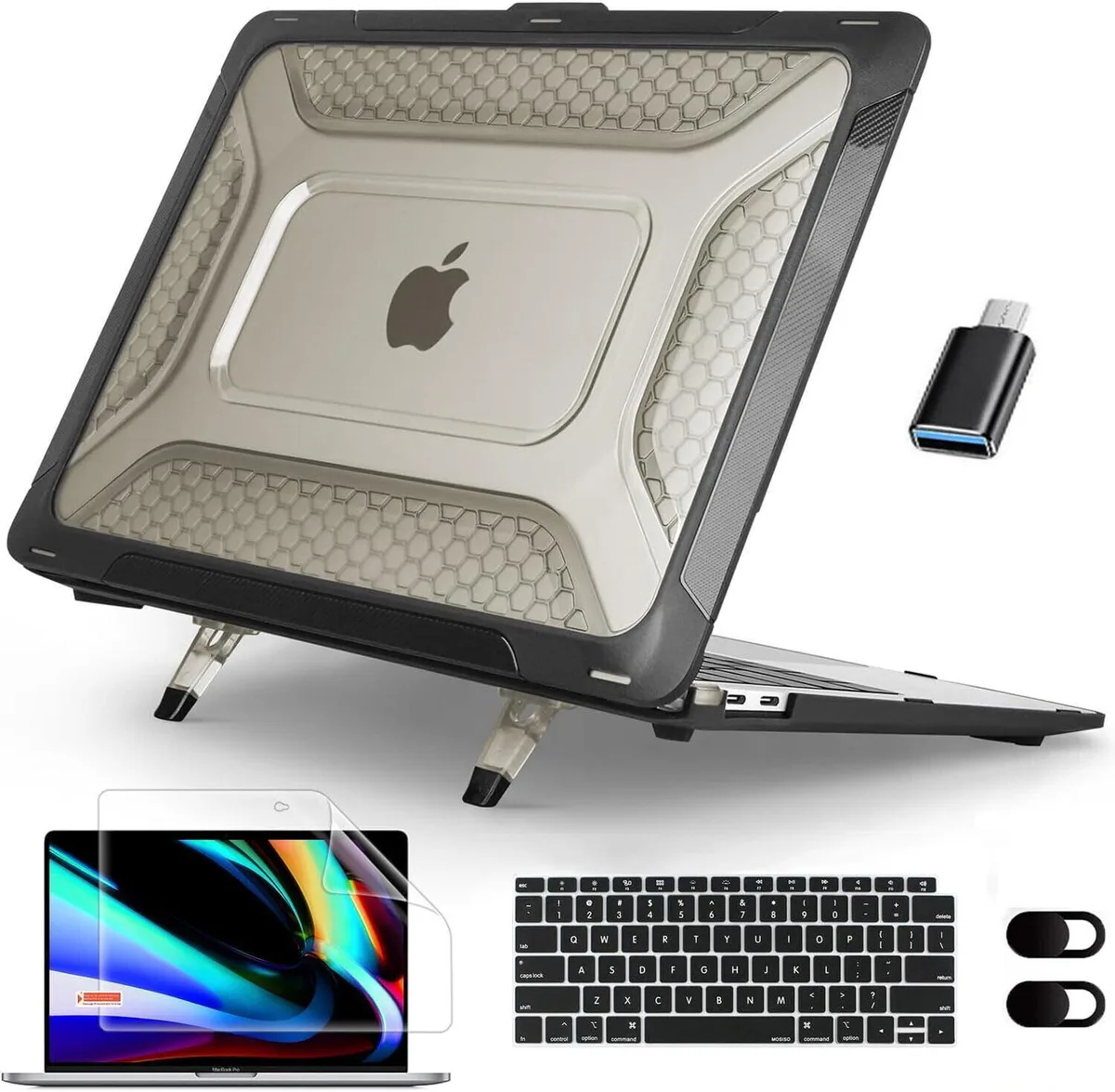 BONAEVER BONAEVER 13 inch MacBook Air Case Black with Kickstand — product photo
