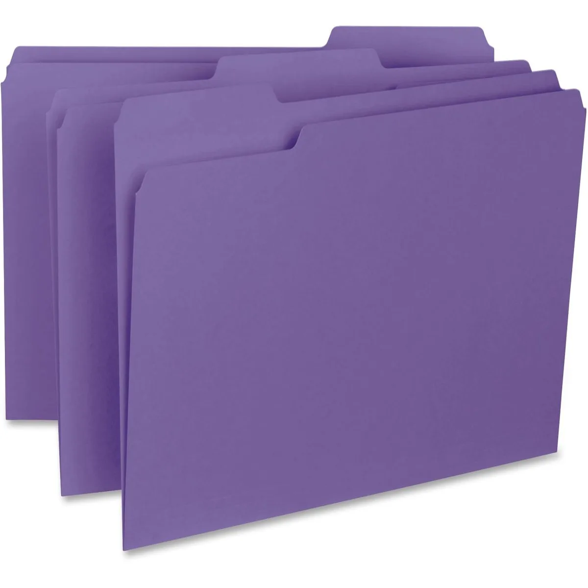 Business Source Business Source 99717 1/3-cut Interior File Folders Purple 100/Box 11pt — product photo