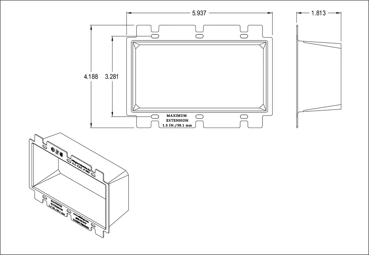 iMBAPrice iMBAPrice BE3-2 3-Gang Outlet Box Extender White 2-Pack — product photo