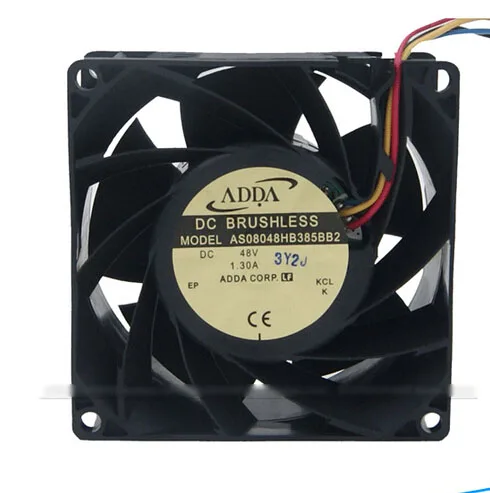 OEM Industries OEM Industries AS08048HB385BB2 80mm dual-ball fan 48V 1.30A 4-wire CPU cooler — product photo