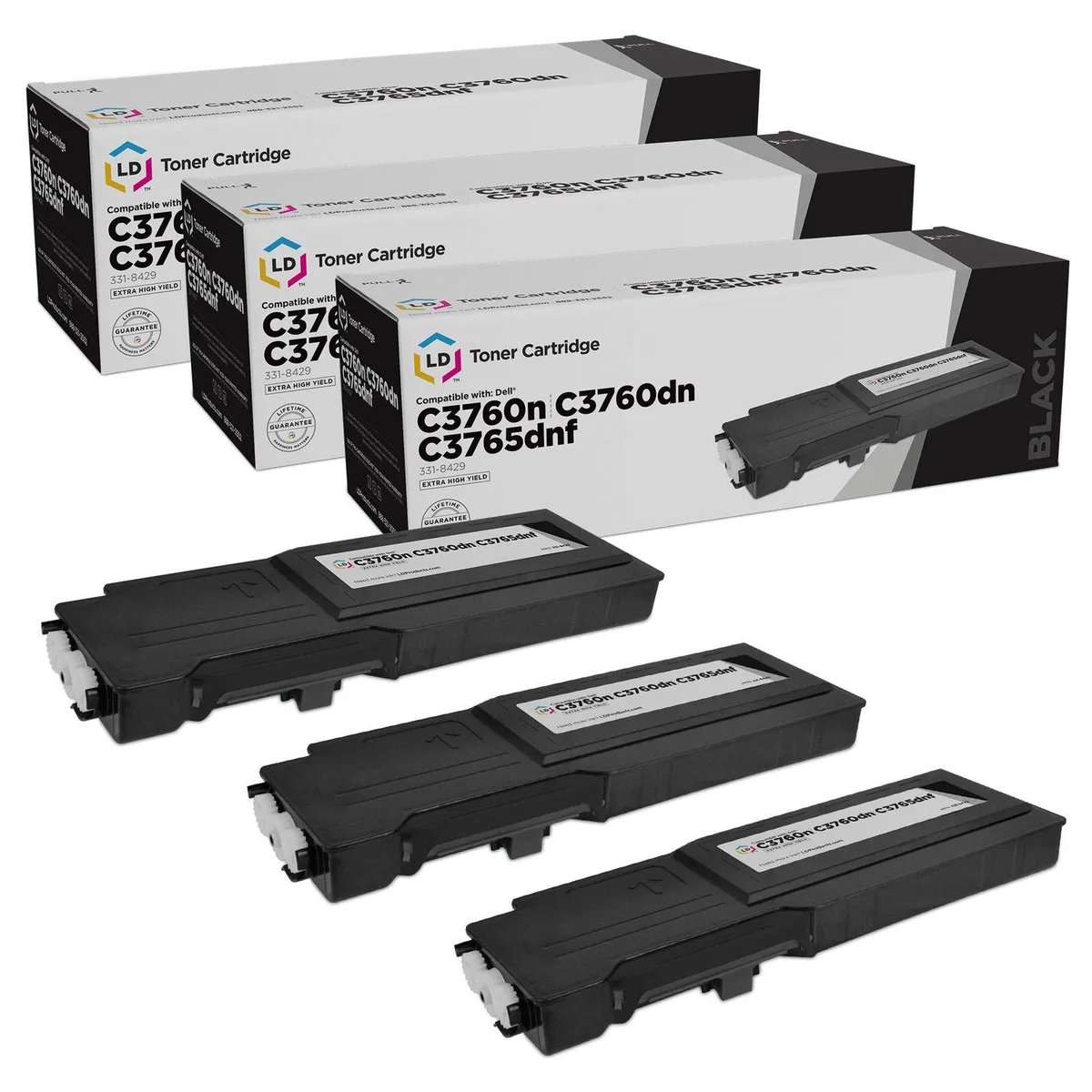 LD Products LD Products Compatible Toner Cartridge 331-8429 W8D60 Extra High Yield Black 3-Pack — product photo