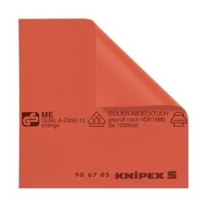 Square red rubber insulating mat, thirty-nine inches each side