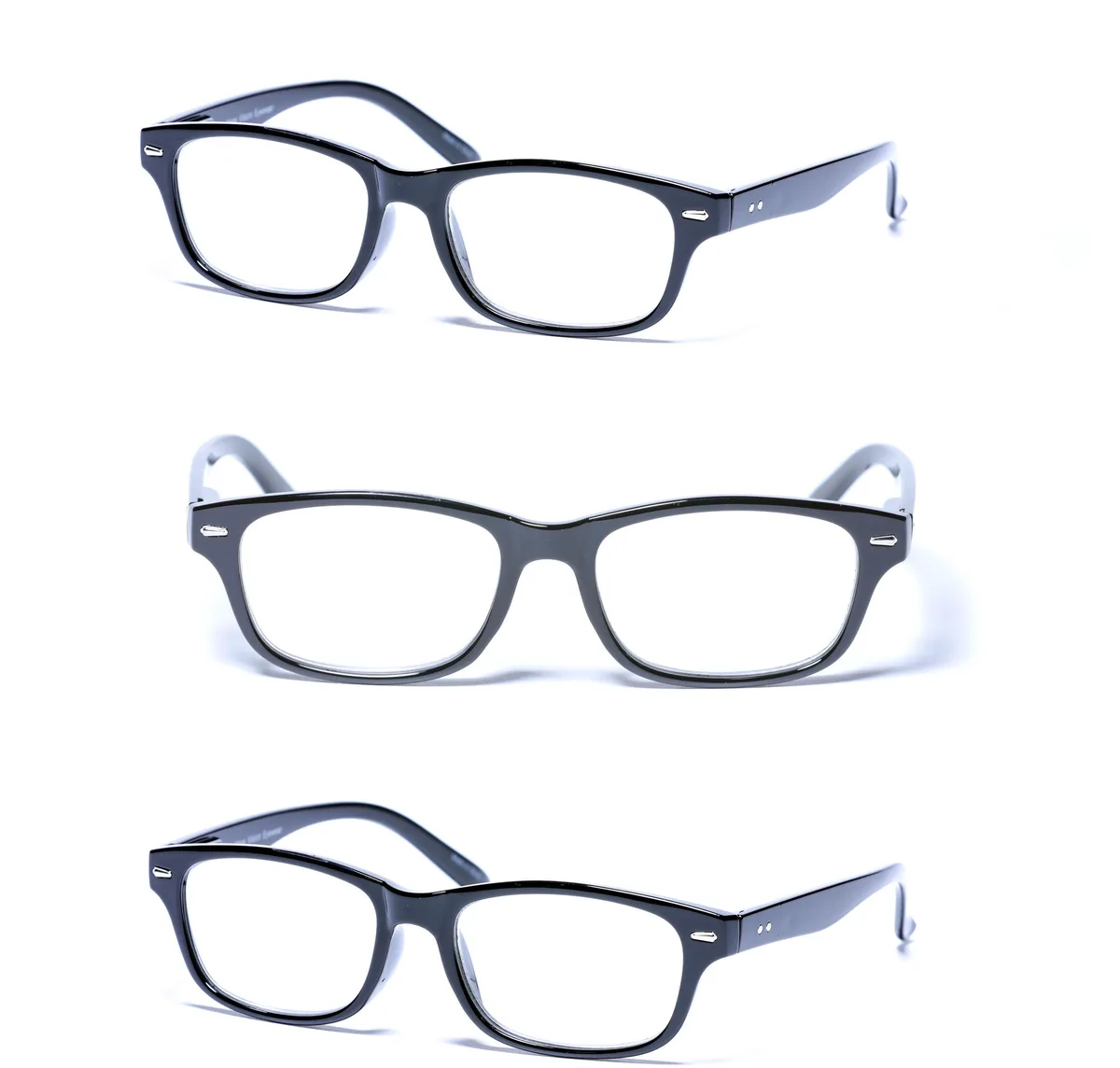 Mass Vision Mass Vision The Intellect Reading Glasses +2.00 Black 3 Pair — product photo