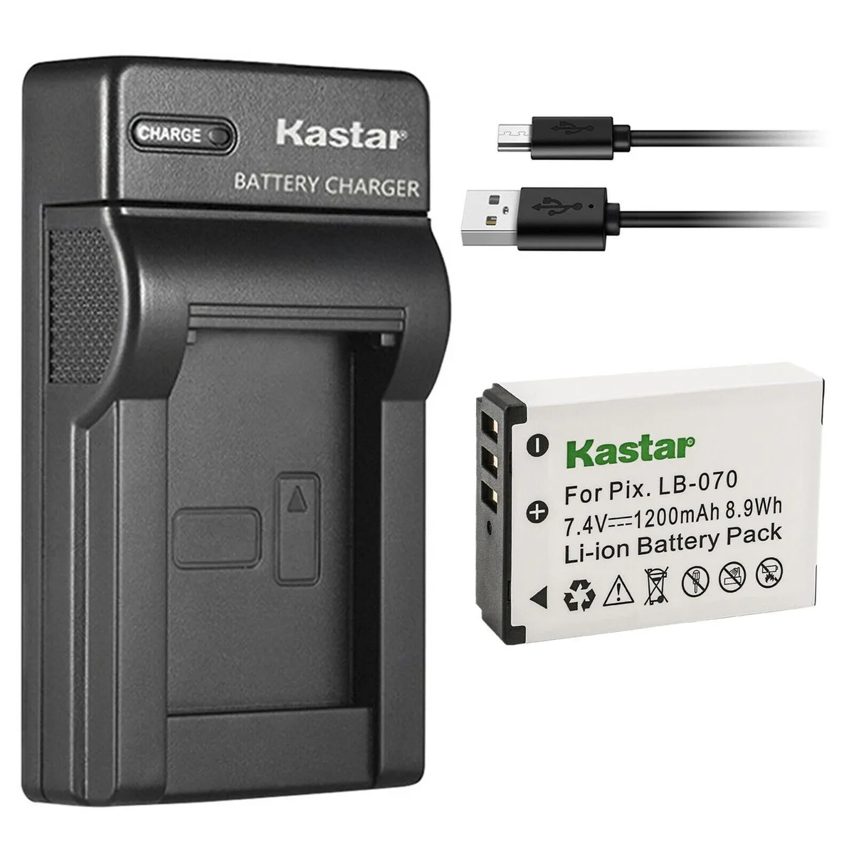 Kastar Kastar LB-070 1200mAh 7.4V Battery + Slim USB Charger — product photo
