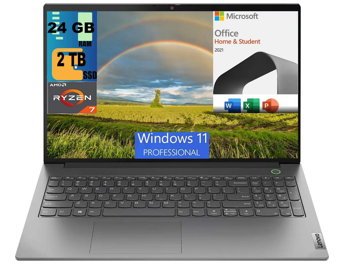 Lenovo Lenovo ThinkBook 15 Laptop AMD Ryzen 7 5825U 24GB 2TB PCIe SSD — product photo