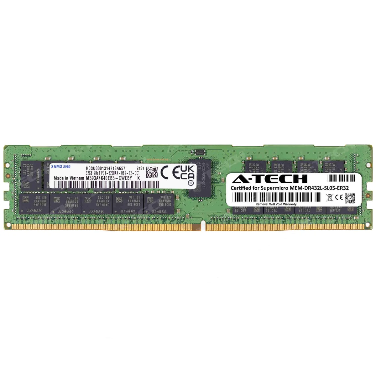 A-Tech A-Tech MEM-DR432L-SL05-ER32 32GB DDR4 3200 ECC Registered RDIMM server RAM — product photo