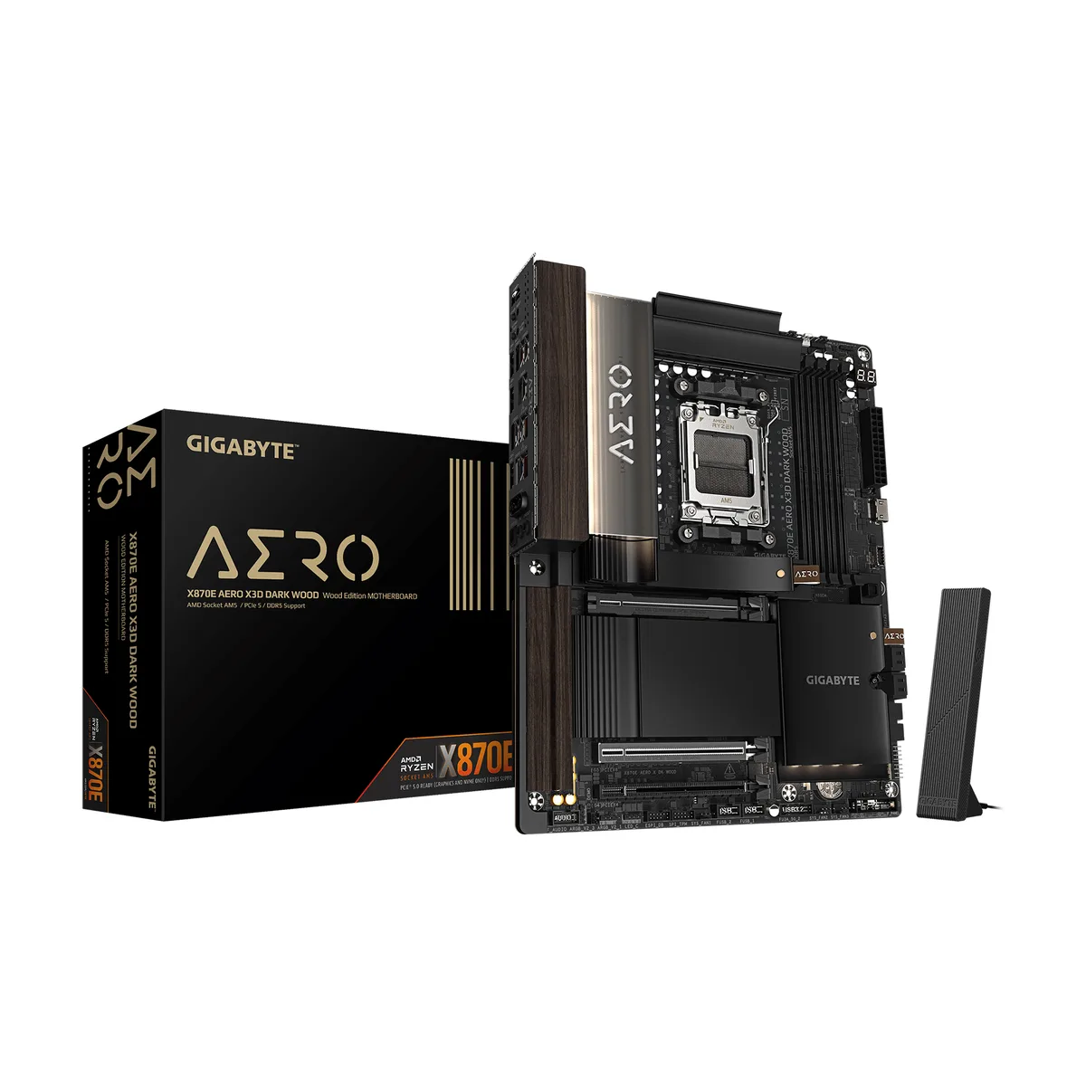 GIGABYTE GIGABYTE X870E AERO X DK WOOD AMD motherboard — fotografie produktu