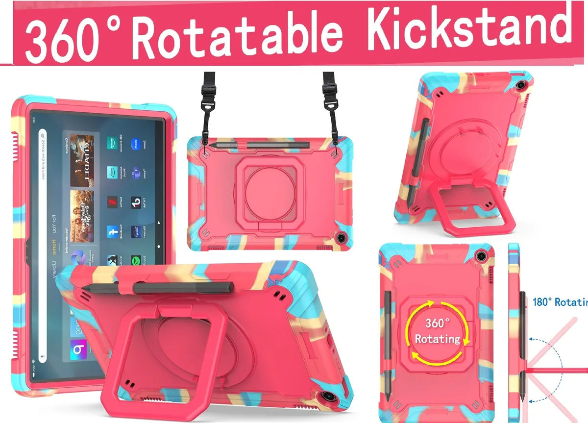 anicestore anicestore 11 inch Tablet Case 13th Gen 2023 Candy/Pink 360 Stand Strap — product photo
