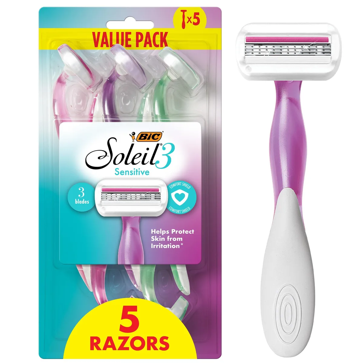 No Sew No Sew Sensitive 5-Pack Triple Blade Shavers For Women — product photo
