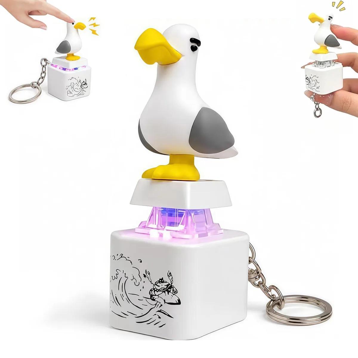  Generic Seagull Pop-Up Keychain White 3.5 in — product photo