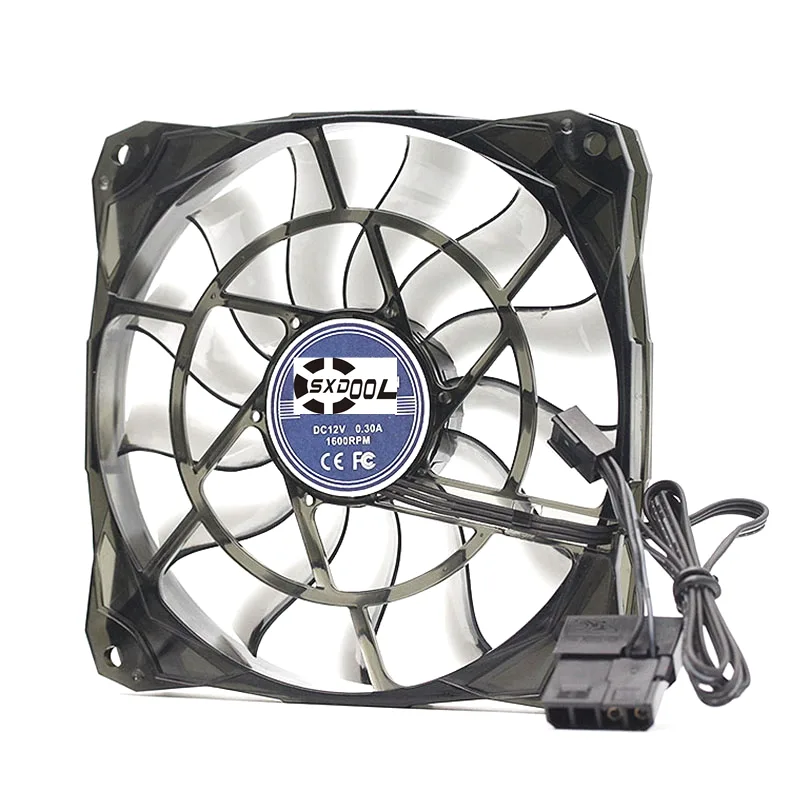 SXDOOL SXDOOL 12015 120 mm 15 mm case fan 1600 RPM 53 CFM 3-pin Molex — product photo