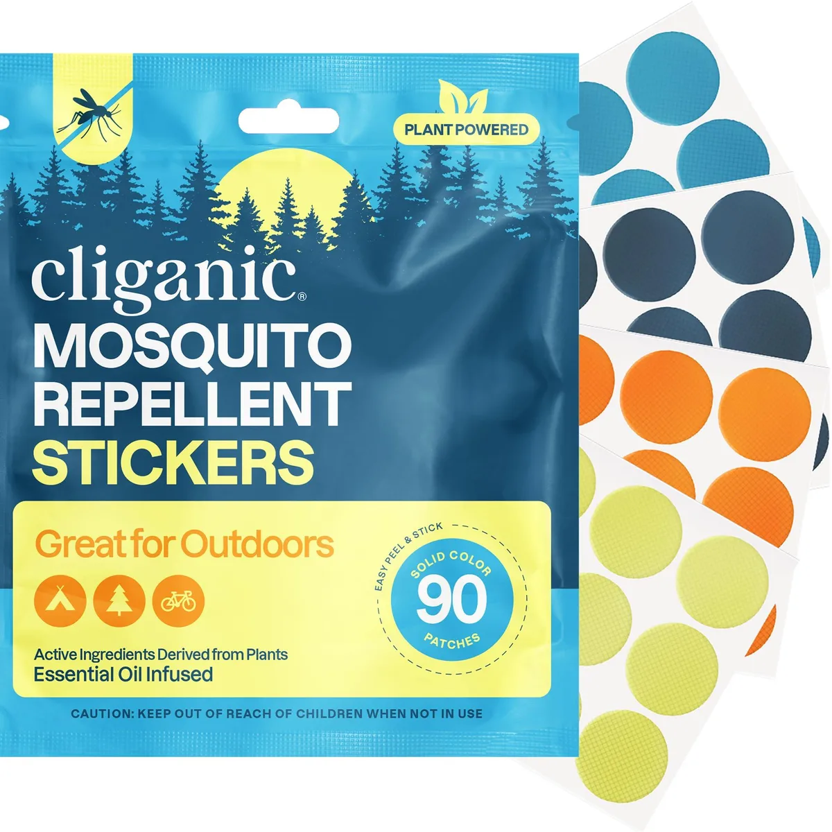 Pack of 90 citronella mosquito repellent stickers in resealable pouch