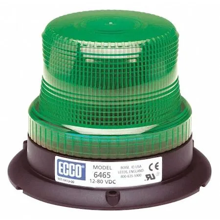 Green round LED beacon light with blunt cut wires