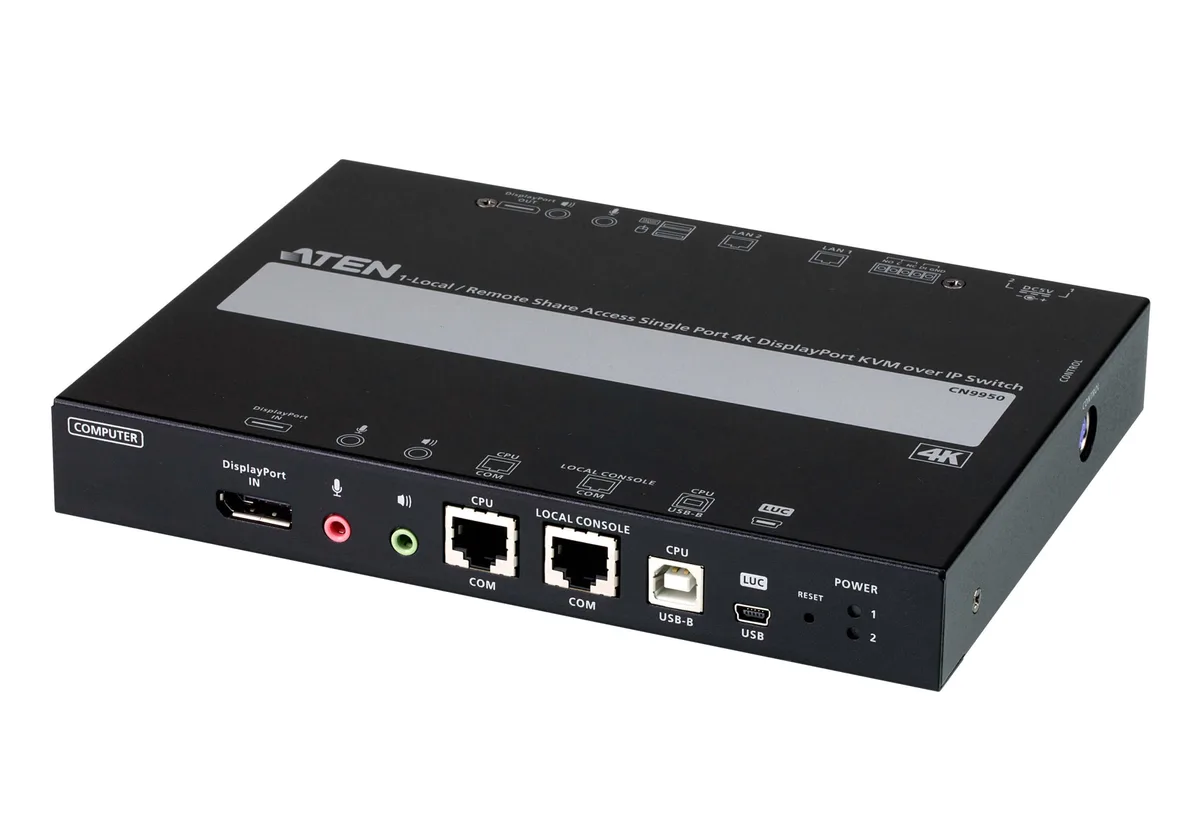 ATEN CN9950 KVM over IP switch box, matte black finish