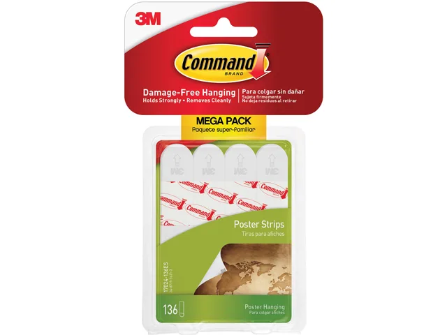 3M 3M 17024136ES Command Removable Adhesive Poster Strips 136 Pack — product photo