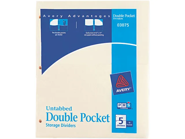 Avery Avery 3075 Double Pocket Manila Dividers 11 5 Pack — product photo