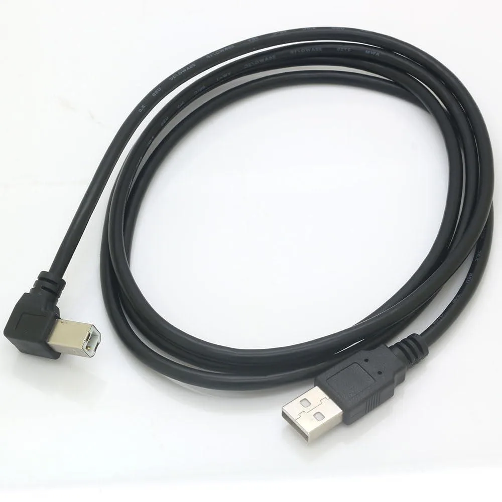 Vszerda Vszerda USB 2.0 A Male to B Male 90 Degree Cable 1.5m (4.9ft) 480Mbps — product photo