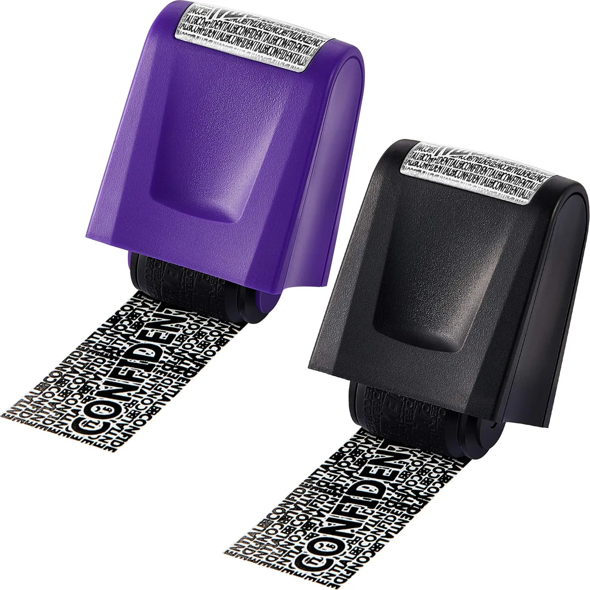  Outus Identity Theft Prevention Roller Stamp 2 Pack Black Purple — product photo