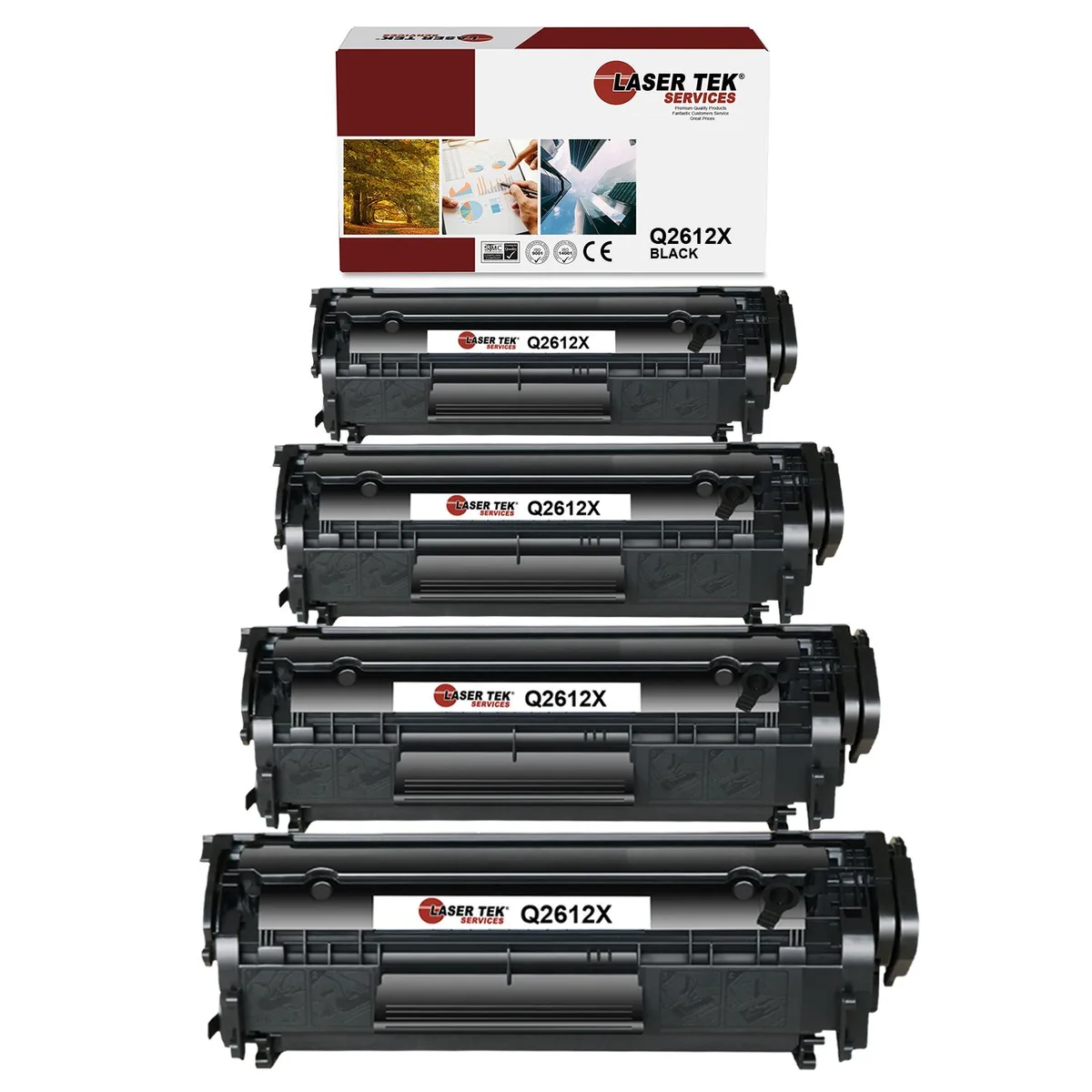 Laser Tek Services Laser Tek Services Q2612X Black Toner Cartridge 4PK 3000 pages — product photo