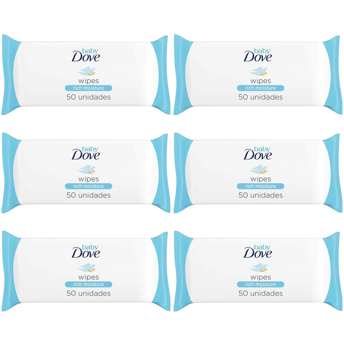 Dove Dove Rich Moisture Baby Wipes 6 Pack — product photo