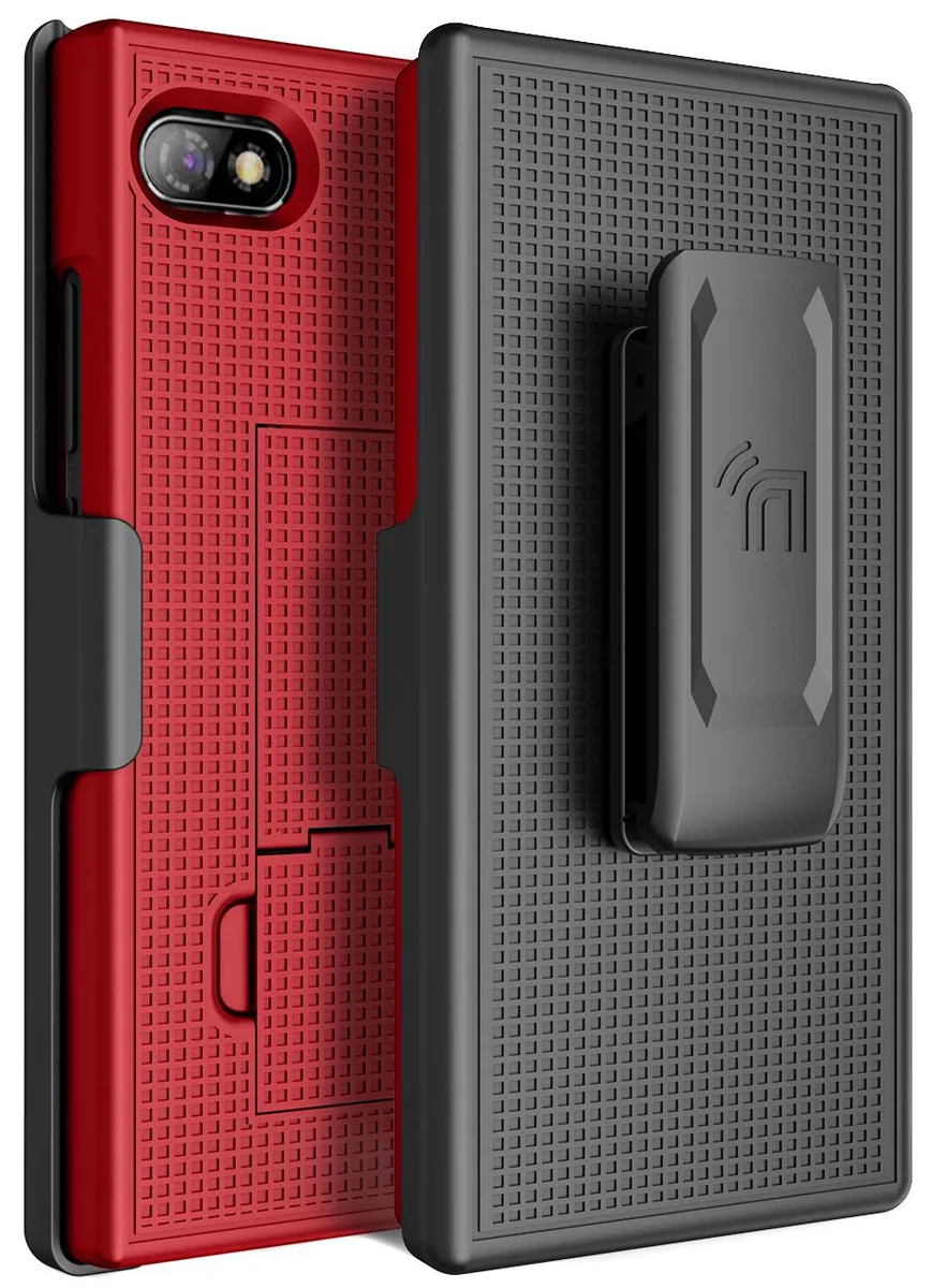 Nakedcellphone Nakedcellphone Red Hard Case + Belt Clip Holster for Unihertz Titan Slim (2022) — product photo