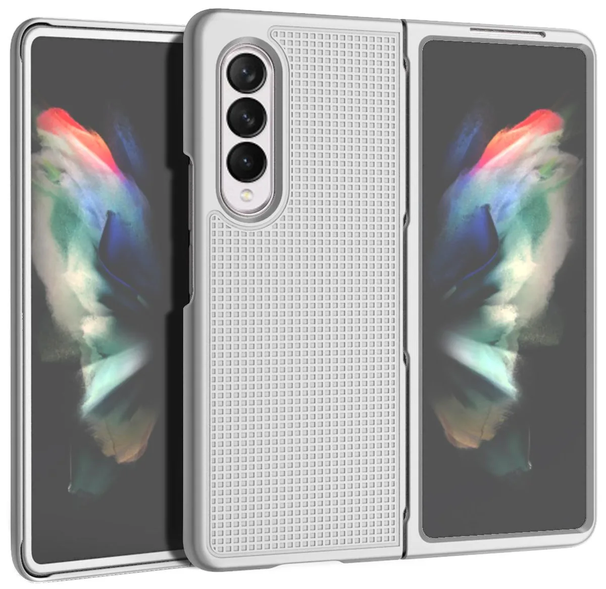 Nakedcellphone Nakedcellphone Textured Grid Case Slim Protective Cover White for Samsung Galaxy Z Fold 3 5G (SM-F926, 2021) — product photo