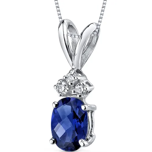 Oravo Oravo 14 kt White Gold Oval 1.00 ct Blue Sapphire Pendant — product photo