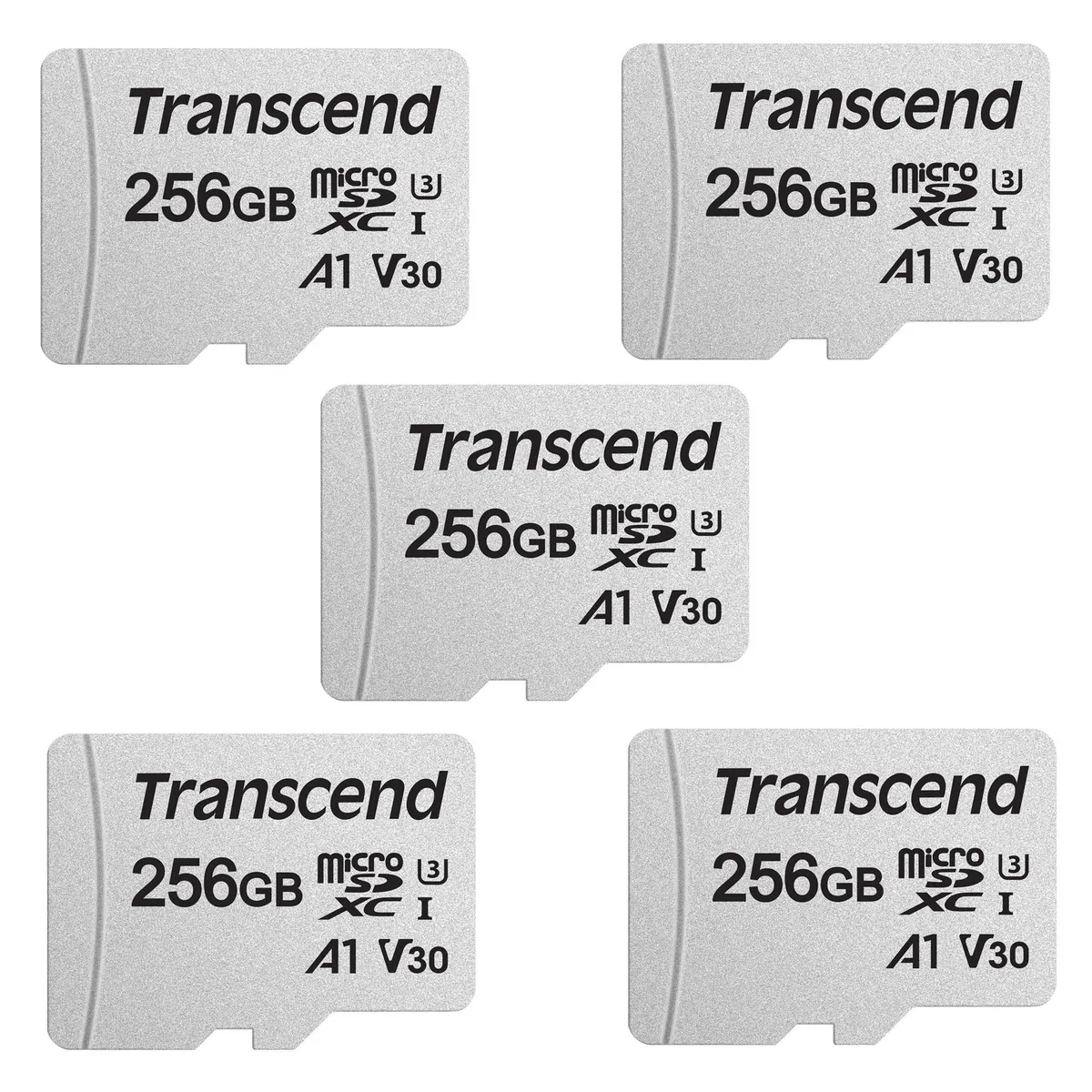 Transcend Transcend 300S 256GB microSDXC UHS-I V30 5-pack — product photo