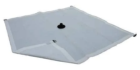 White square polyethylene leak diverter tarp with corner tie points