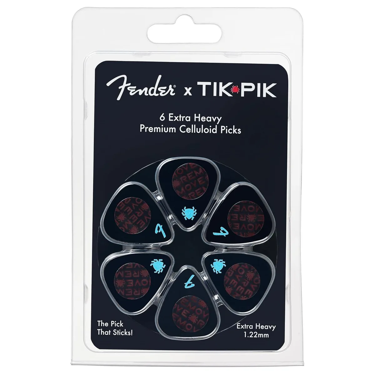 LORDWORLD LORDWORLD Fender x Tik Pik Nano-Suction Picks 6-Pack 1.22mm — product photo