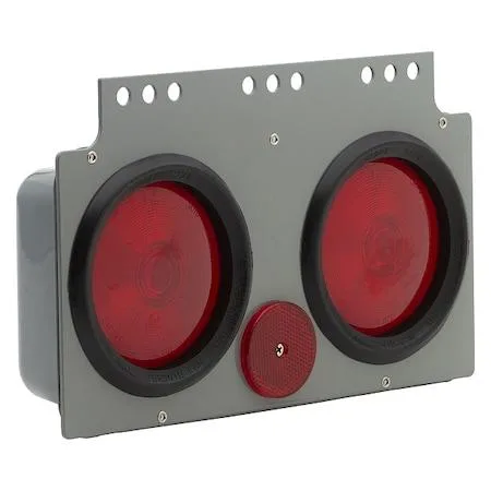 Rectangular red incandescent stop/turn/tail light, surface mount, 13 1/4 by 7 3/4 inches