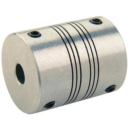 Aluminium motion-control coupling, 19 mm diameter, two 6 mm set-screw bores