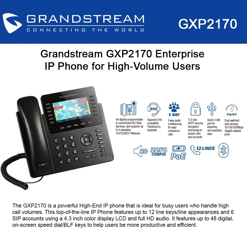 Grandstream Grandstream GXP2170 12-line VoIP phone — product photo