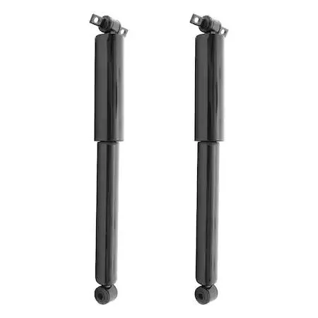 Two silver rear shock absorbers in a set