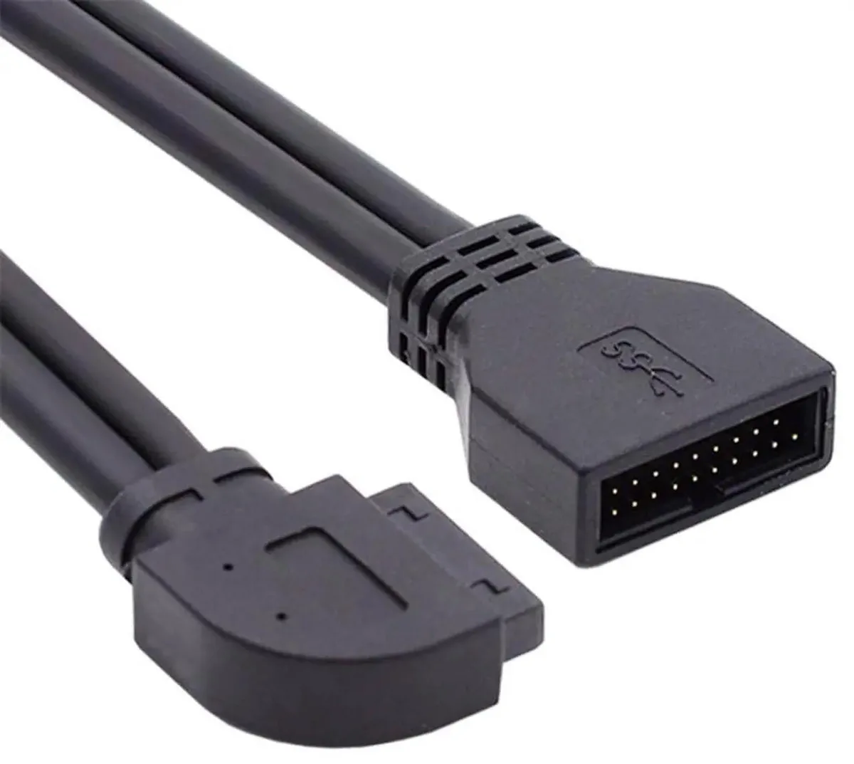 SMUGDESK SMUGDESK Left Angled 90 Degree USB 3.0 19/20Pin Male to Female Extension Cable — product photo
