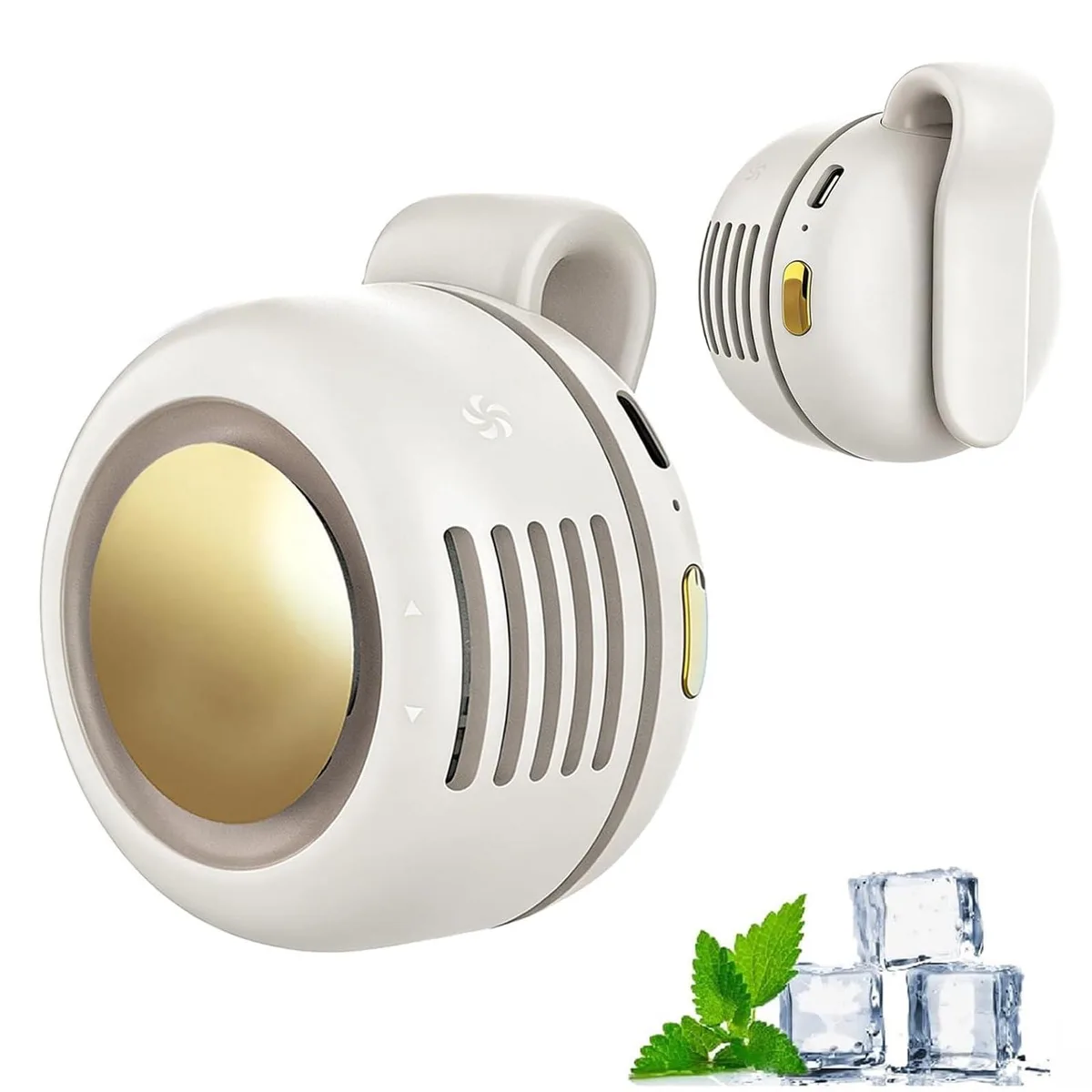 Westinghouse Portable Mini Clip-on Fan White 3.9in 360° 3-Speed USB-C — product photo